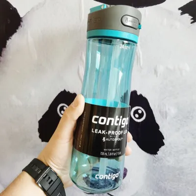 Contigo American Condick ถ้วยน้ำกันรั่วกระติกน้ำนักเรียนแก้วแบบมีหลอดฟิตเนสแก้วน้ำตรงสำหรับผู้ใหญ่ฤดูร้อน