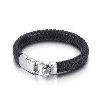 2022 Jewelry Design Stainless Steel Clasp Multi Layer 12mm Wide ided Leather Man celet 23cm