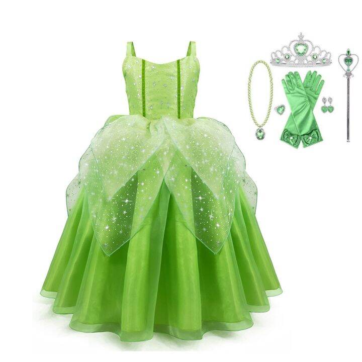 jeansame-dress-สาวดอกไม้นางฟ้าแต่งตัวเด็กเจ้าหญิง-tinkerbell-ทิงเกอร์เบลล์ชุดที่มีปีกฮาโลวีนเจ้าหญิงเครื่องแต่งกายเอลฟ์พรรคชุด