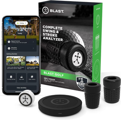 Blast Motion Blast Golf - Swing and Stroke Analyzer (Sensor) I Captures Putting, Full Swing, Short Game and Bunker Modes, Air Swing Mode, Slo-Mo Video Capture, App Enabled (iOS and Android Compatible)