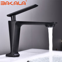 BAKALA BlackWhite Basin Faucet Contemporary Bathroom Faucet Painted ss Single Handle Single Hole Hot and Cold Faucet Deck~