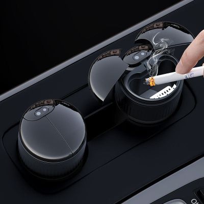 hot！【DT】✓✔○  Car Ashtray Opening Closing Infrared Sensor USB Rechargeable Smokeless Light-Sensitive Mirror With Cover