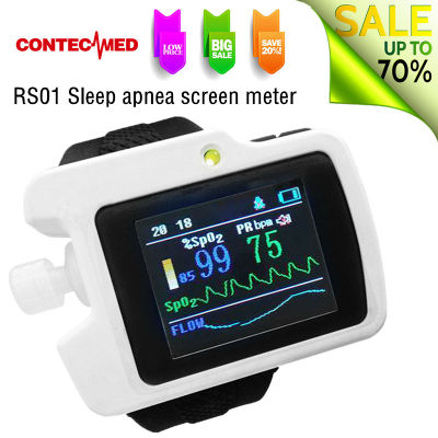 CONTECMED, เครื่องวัดหน้าจอหยุดหายใจขณะหลับ, SPO2, Pulse Rate Respiration Sleep Monitor RS01