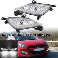 กันชนหน้ารถไฟตัดหมอกสำหรับ Hyundai Elantra GT I30ไฟตัดหมอก2012-2016รถ DRL Led 92201A5100ประกอบฝาครอบไฟตัดหมอก