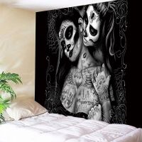 Suitable for home wall decoration skull art tapestry wall hanging psychedelic skull art tapestry