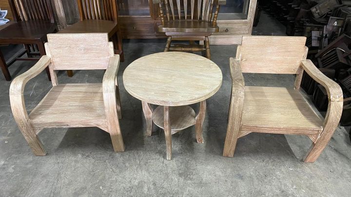 สีโอ๊ค-ชุดเก้าอี้ไม้สัก-ประกอบแล้ว-ขายแยก-ชุดโต๊ะกาแฟ-เก้าอี้สนาม-เก้าอี้สนาม-เก้าอี้วินเทจ-โต๊ะไม้สัก-teak-wooden-coffee-table