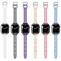 ☍▲ Clear Air Bag Band for Apple Watch Series 8 7 6 SE 5 4 3 49mm 45mm 44mm 42mm 41mm Transparent for iwatch 38mm 40mm Plastic Strap