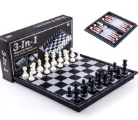 หมากรุกสากลแม่เหล็ก 3in1 (แม่เหล็กอย่างดี สินค้าพร้อมส่งค่ะ) (Chess/Checkers/Backgammon) (เล่นได้ถึง 3 เกม หมากรุก หมากฮอส แบ๊กแกมมอน)