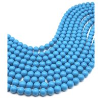 1 Strand Natural Howlite Turquoise 6mm 8mm 10mm Round Stone 15.5 “ Long Gemstones for Bracelets Jewelry Making Necklace