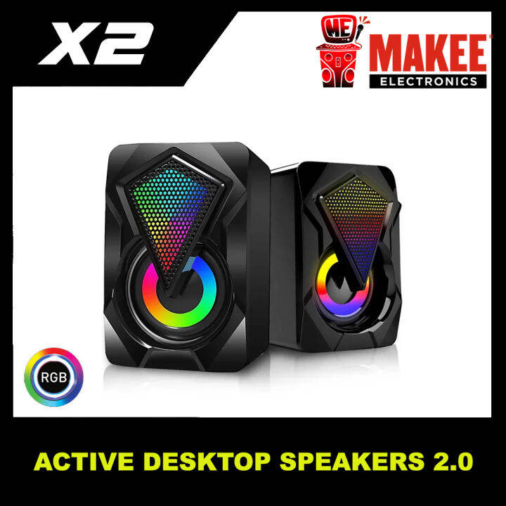 X2 Active Desktop Speakers 2.0 Computer Speaker Lazada PH