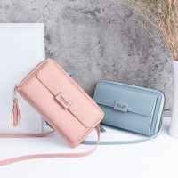 Women Shoulder Strap Bag Multifunction Long Wallet Fashion Tassel HandBag Hasp Card Holder Ladies Small Crossbody Cell Phone Bag