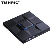 TISHRIC เครื่องเล่นไดรฟ์ดีวีดีภายนอกประเภท C/ USB 3.0 DVD RW CD Writer Drive ออปติคัลไดรฟ์อ่านเครื่องเขียนสำหรับแล็ปท็อป PC เครื่องเล่นดีวีดี