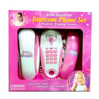 New Children Kids Pretend Play Intercom Phone Set Interactive Toy ephone Set 2 ephones Ringing Sound Talk to Each Other