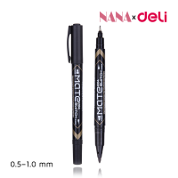 Deli ปากกามาร์กเกอร์ ปากกา มาร์กเกอร์  มี 3 สี น้ำเงิน ดำ แดง หมึกติดนาน เครื่องเขียน อุปกรณ์ออฟฟิต Marker Pen 0.5-1.0มม. Nana Stationary