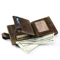 กระเป๋าใส่เงินกาแฟสำหรับผู้ชายกระเป๋าที่ใส่การ์ดขนาดเล็กพอร์ตโฟลิโอ Dompet Koin กระเป๋าใส่เงินของผู้ชายหนังแท้100% ใบ