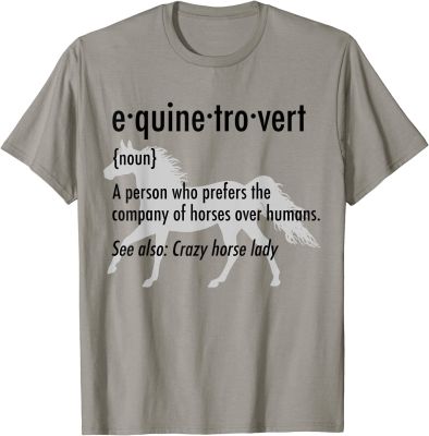 Equine Introvert T-Shirt Funny Horse Lover Gift Shirt Cotton Student Tshirts Simple Style Tees Funny Casual