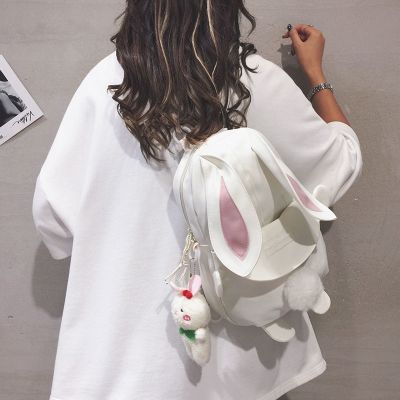 ห้ามพลาด! [พร้อมส่ง] กระเป๋าเป้สะพายหลัง กระเป๋าสะพายไหล่ ผ้าแคนวาส ขนาดเล็ก ลายกระต่ายน่ารัก สไตล์ญี่ปุ่น สําหรับผู้หญิง 2021 [Goddess ] Yummy! กระเป๋าเป้สะพายหลังใบใหญ่