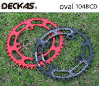 DECKAS 104BCD วงรีทรงกลม40424446485052T จักรยานเสือภูเขาจานจักรยาน MTB สำหรับ Tbike Shimano 8-12S Crankset อลูมิเนียม Crown