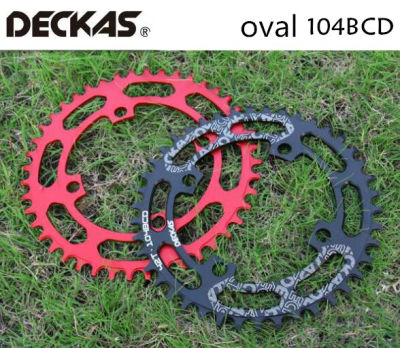 DECKAS 104BCD วงรีทรงกลม40424446485052T จักรยานเสือภูเขาจานจักรยาน MTB สำหรับ Tbike Shimano 8-12S Crankset อลูมิเนียม Crown