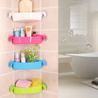 【CW】 4 Colors Storage Rack Organizer Shower Wall Shelf with Cup Shelves