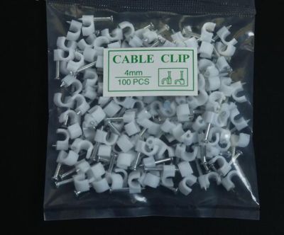 4MM Circle Path Circle cable clips cable nail wire clips 4mm cable clips Round white