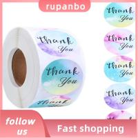 สติกเกอร์ติดฉลาก RUPANBO039392692ขนาด1.5นิ้วป้ายกระดาษกาวสติกเกอร์ทำเองขอบคุณ1000ชิ้นสีน้ำม้วนสติกเกอร์ตกแต่งงานปาร์ตี้