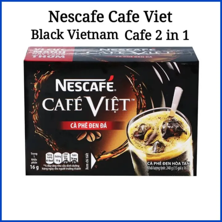 Nescafe Cafe Viet Black Vietnam Coffee 2 in 1 (15 sachets x 16g) Lazada