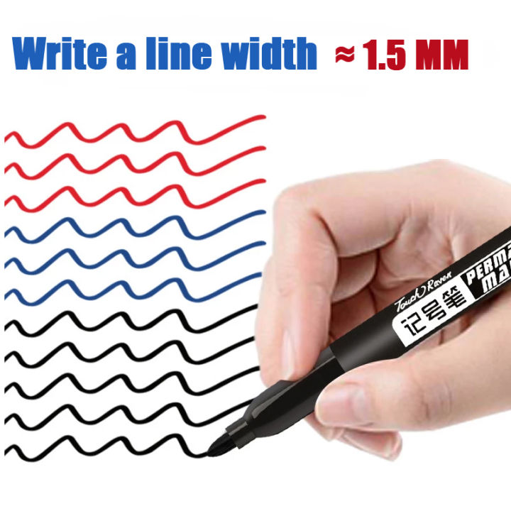 4-6-8pcs-ถาวร-marker-ปากกา-fine-point-กันน้ำหมึก-thin-nib-ดิบ-nib-สีดำสีฟ้าสีแดงหมึก-1-5-มม-สี-art-marker-ปากกา-yrrey