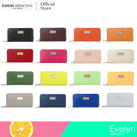 ร้อน, ร้อน★Louis Montini Evelyn Collection Saffiano Zip-around Wallet for Women กระเป๋าสตางค์ซิปรอบ ซาเฟียโน่ Women Clutch WL36