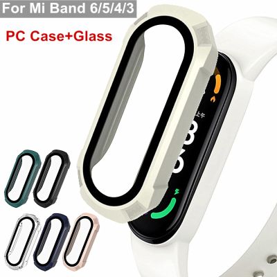 PC Case + แก้วสำหรับ Xiao Mi Mi Band 7pro Amazfit Band 5ฝาครอบป้องกันหน้าจอสำหรับ Mi Band 7 6 5 4 3 Band ป้องกันกรณี