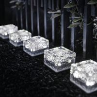 【LZ】⊕  Luminária led solar para jardim lâmpada enterrada com energia solar para chão telha tijolo gelo quintal área externa paisagem deck 1 peça