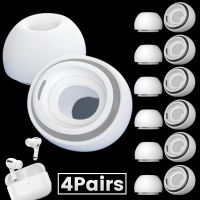 4Pairs Soft Silicone Ear Tips for Airpods Pro 1/2 Protective Earbuds Cover Noise Reduction Ear-pads for Apple Air Pods Pro Wireless Earbuds Accessorie