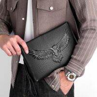 【CW】✶  Leather Men Clutch Cowhide Briefcase Business envelope bag large capacity