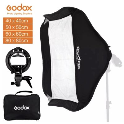 สินค้าขายดี+++ พร้อมส่ง Godox 60x60/80X80ซม.Softbox กับ S-Type Stable bowens Mount ยึดแฟลช Softbox สำหรับSpeedliteสตูดิโอถ่ายภาพ
