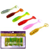 【hot】♧✣▩ Fishing Screw T Tail Grub 15 Pieces Color Soft Bait Artificial Worm Lures 5cm 1.5g