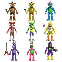 หุ่นฟิกเกอร์ FNAF Freddy Foxy สีดำบอนนี่ชิก้าแอ็กชันฟิกเกอร์พีวีซี15ซม. ของขวัญโมเดลของเล่นตุ๊กตาเฟร็ดดี้ฟรอสต์ที่สามารถเคลื่อนย้ายได้