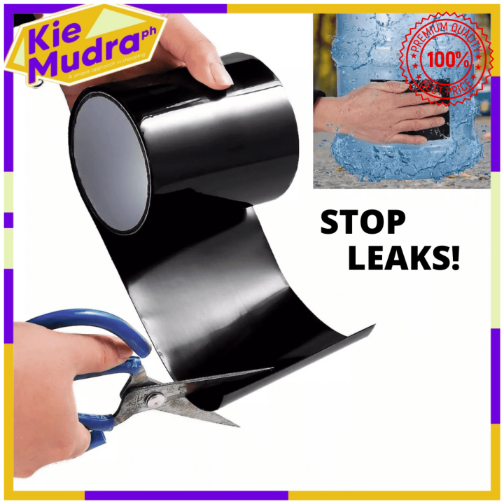 KieMudraPH Flex Rubberized Waterproof Black Tape Quick Effective Stop