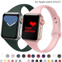 สายรัดซิลิโคนแบบบางสำหรับสายคาด Apple Watch 40มม. 44มม. 38มม. 42มม. สายรัดข้อมือแบบนิ่มสำหรับแอปเปิ้ลวอทช์ซีรีส์6 SE 5 4 3