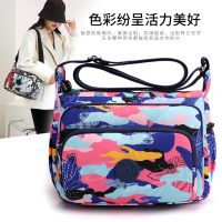 [COD] Womens casual bag 2022 spring new messenger fashion shoulder trendy printed nylon cloth