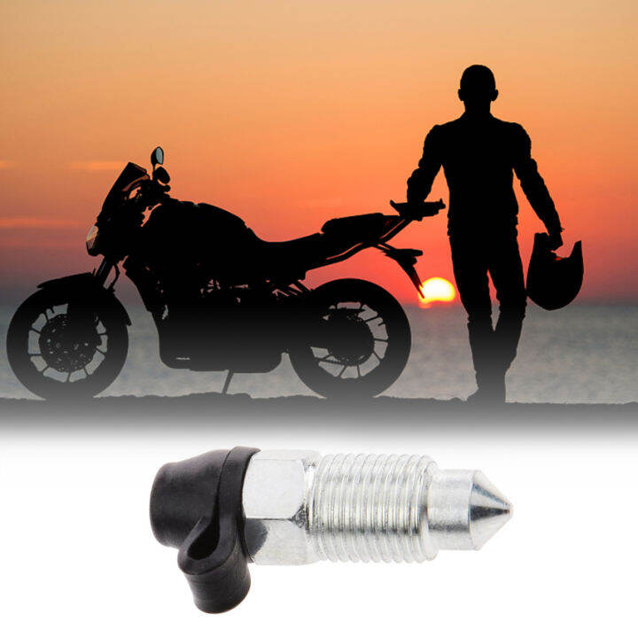 10 Pieces Universal Motorcycle Brake Bleeder Screws With Rubber Caps For Brake Calipers Pump