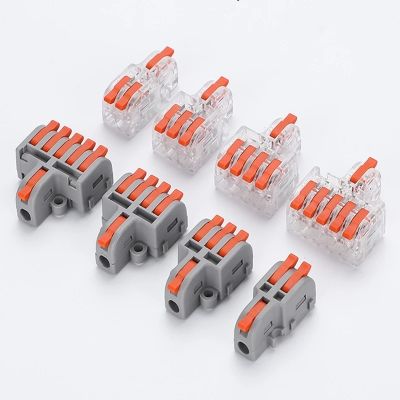 ❦℗ 5Pcs Fast Universal Compact Conductor Junction Box spring splice Terminal Block Push-in Wire Connector Electrical Cable Splitter