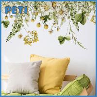 PETIHOME สีเขียวอ่อน สติกเกอร์ติดผนัง กาวในตัว ใบไม้เขตร้อน ศิลปะติดผนัง อุปกรณ์เสริมเสริม ใช้ซ้ำได้ สติ๊กเกอร์ติดผนัง บ้านในบ้าน