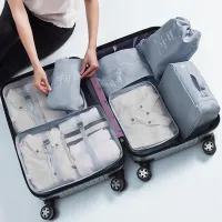 TINYAT Packing Cubes 7-Pcs Travel Luggage Packing Organizers Set with Laundry Bag Shoe Bag
