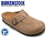 สไตล์ใหม่! Birkenstock Burken รองเท้าแตะชายหาด หนังกลับ สีกากี สําหรับผู้ชาย และผู้หญิง d1