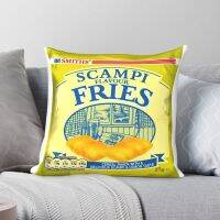 [FAZOZO Home Textile Store] Scampi Fries Square ปลอกหมอนผ้าลินินโพลีเอสเตอร์กำมะหยี่สร้างสรรค์ปลอกหมอนอิงตกแต่งมีซิป45x45ปลอกหมอนเตียง