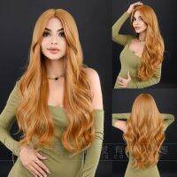 7jhh WIGS วิกผมยาวหยิก สีเหลือง แฟชั่นสไตล์ยุโรป อเมริกัน pvl