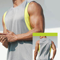 ใหม่สีทึบ Quick-Drying Vest Men S Breathable Leisure หลวมกีฬาวิ่งออกกำลังกายเสื้อกั๊ก