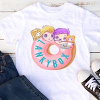 2022 New kids t shirt doughnut lankybox foxy and boxy Baby Kids kid gift Shirt Funny graphic young hipster vintage unisex casual girl boy t shirt cute kawaii tees baby children top