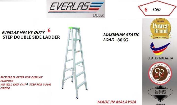 Everlas DS06 6 Steps Double Sided Aluminium Ladder Tangga Lipat | Lazada