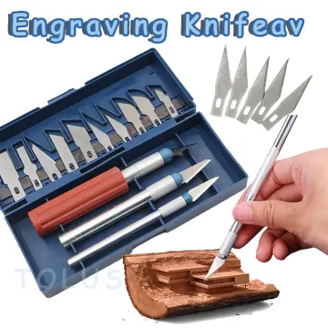 100PCS Exacto Carving Craft Blades Knives Carbon Steel for DIY Art  woodworking